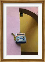 Wall Decorated with Teapot and Cobbled Street in the Old Town, Vilnius, Lithuania III Fine Art Print