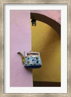 Wall Decorated with Teapot and Cobbled Street in the Old Town, Vilnius, Lithuania III Fine Art Print