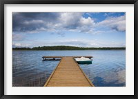 Lake and pier, Grutas, Southern Lithuania, Lithuania Fine Art Print