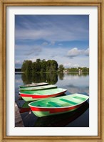 Lithuania, Trakai Historical NP, Lake Galve boats Fine Art Print