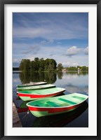 Lithuania, Trakai Historical NP, Lake Galve boats Fine Art Print