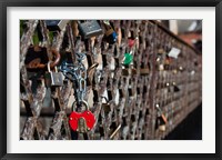 Lithuania, Vilnius, Footbridge, Lovers' Locks Fine Art Print