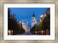 Lithuania, Vilnius, Vilnius Cathedral, evening Fine Art Print
