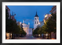 Lithuania, Vilnius, Vilnius Cathedral, evening Fine Art Print