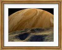 Jupiter seen from one of its innermost Moons, Tiny Metis Fine Art Print