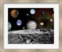 Montage of the planets and Jupiter's Moons Fine Art Print