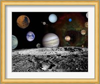 Montage of the planets and Jupiter's Moons Fine Art Print