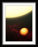 A Jupiter-like planet soaking up the scorching rays of its nearby sun Fine Art Print