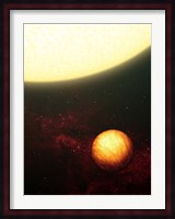 A Jupiter-like planet soaking up the scorching rays of its nearby sun Fine Art Print