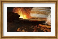 A scene on Jupiter's moon, Io, the most volcanic body in the solar system Fine Art Print