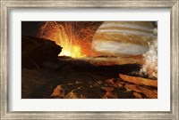 A scene on Jupiter's moon, Io, the most volcanic body in the solar system Fine Art Print