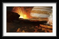 A scene on Jupiter's moon, Io, the most volcanic body in the solar system Fine Art Print