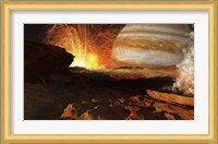 A scene on Jupiter's moon, Io, the most volcanic body in the solar system Fine Art Print