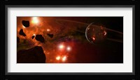 Young Planet with Asteroids Fine Art Print