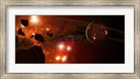 Young Planet with Asteroids Fine Art Print