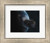 Asteroid in Front of the Earth I Fine Art Print