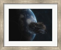 Asteroid in Front of the Earth I Fine Art Print