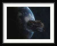Asteroid in Front of the Earth I Fine Art Print