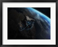 Asteroid in Front of the Earth III Fine Art Print