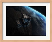 Asteroid in Front of the Earth III Fine Art Print