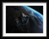 Asteroid in Front of the Earth III Fine Art Print