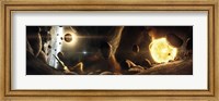 Asteroid field next to an Earth-like Planet in a Dual-star System Fine Art Print