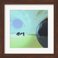 Rocky Asteroids Caught in the Ring System Surrounding a Planet Fine Art Print