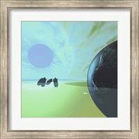 Rocky Asteroids Caught in the Ring System Surrounding a Planet Fine Art Print