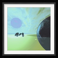 Rocky Asteroids Caught in the Ring System Surrounding a Planet Fine Art Print