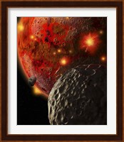 Asteroid Impacts Early Earth Fine Art Print