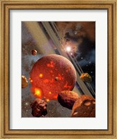 Primordial Earth being formed by Asteroid-like Bodies Fine Art Print