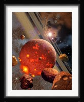 Primordial Earth being formed by Asteroid-like Bodies Fine Art Print