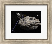 Galileo spacecraft discovering Asteroid 243 Ida and its Moon, Dactyl Fine Art Print