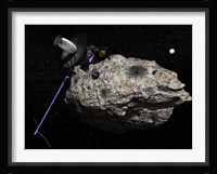 Galileo spacecraft discovering Asteroid 243 Ida and its Moon, Dactyl Fine Art Print