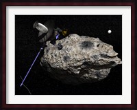Galileo spacecraft discovering Asteroid 243 Ida and its Moon, Dactyl Fine Art Print