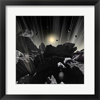 Astronauts explore the tumultuous surface of a Comet Fine Art Print