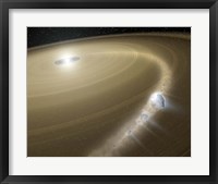 Comet being torn to shreds around a dead star Fine Art Print