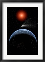 A Comet passing the Earth Fine Art Print