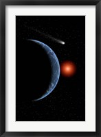 Comet passing the Earth on its journey around the Sun Fine Art Print