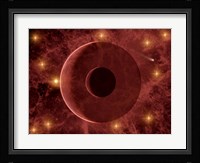Comet passing through a Nebulous Star Cluster Fine Art Print