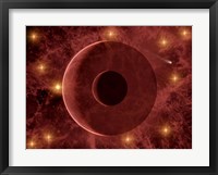 Comet passing through a Nebulous Star Cluster Fine Art Print