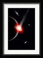 Comet hitting an Alien Planet Fine Art Print