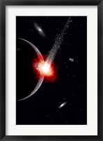 Comet hitting an Alien Planet Fine Art Print