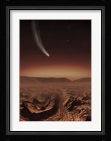 Comet lights up the landscape of Candor Chasma over Mars Fine Art Print