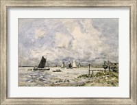 A Pier On The Scheldt, 1866 Fine Art Print