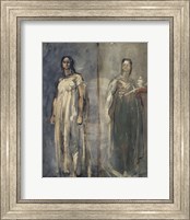 Two Studies Of A Young Woman From Trastevere, Rome, 1858 Fine Art Print
