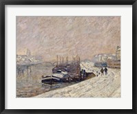 Barges Under Snow Fine Art Print