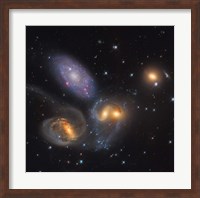 Stephan's Quintet, a grouping of galaxies in the Constellation Pegasus Fine Art Print