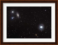 Spiral galaxies NGC 1068 and NGC 1055 located in the Constellation Cetus Fine Art Print