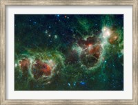 Infrared mosaic of the Heart and Soul nebulae in the Constellation Cassiopeia Fine Art Print